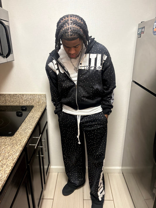 BGWMM BLACK STUDDED SWEATSUIT