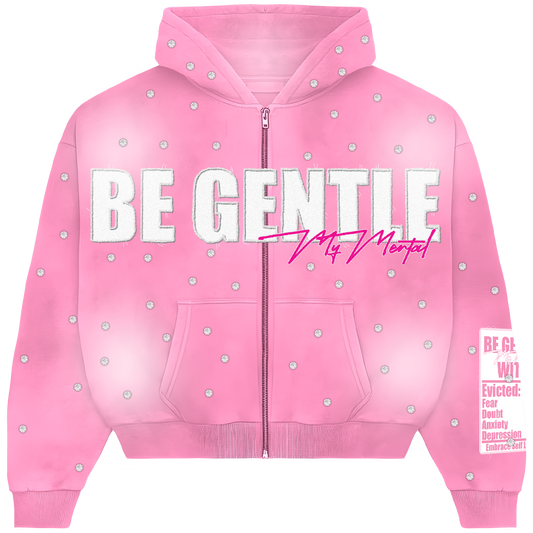 BE GENTLE RHINESTONE ZIP JACKET