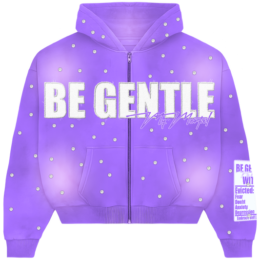 BE GENTLE RHINESTONE ZIP JACKET